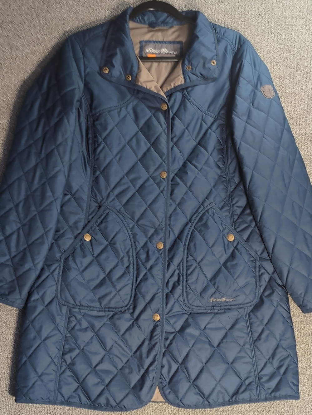 Eddie Bauer Sport Shop Blue Quilted Parka Jacket Women's Medium Lightweight
